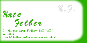 mate felber business card